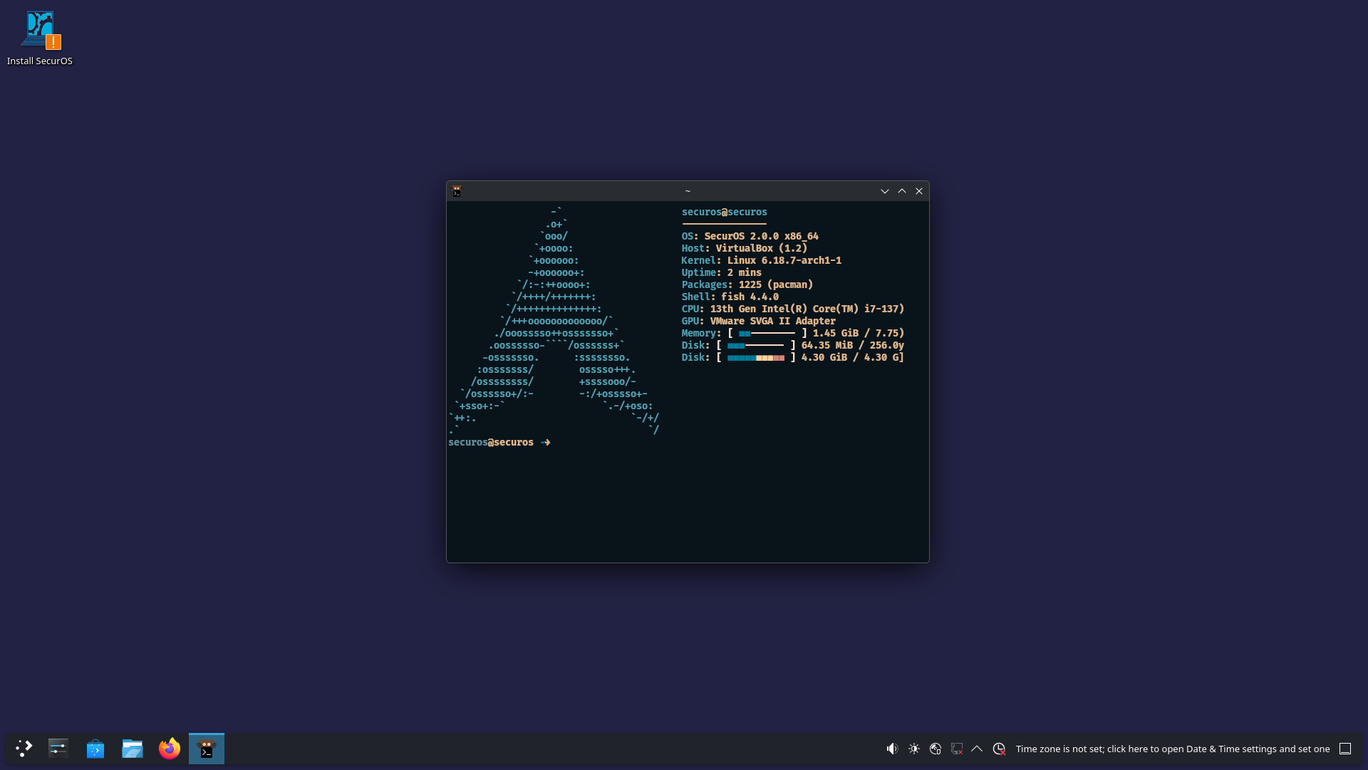 SecurOS KDE Plasma desktop